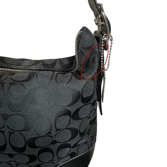 COACH Vintage Monogram Canvas Leather Trim Crossbody - Picture 9 of 14